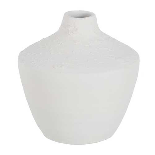 JARRÓN BLANCO BARRO DECORACIÓN 20 X 20 X 20 CM