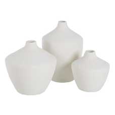 JARRÓN BLANCO BARRO DECORACIÓN 26 X 26 X 26 CM