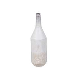 BOTELLA BLANCO ROZADO METAL DECORACIÓN 15 X 15 X 50,50 CM