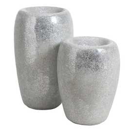 JARRÓN BLANCO FIBRA DE VIDRIO DECORACIÓN 46 X 46 X 70,50 CM