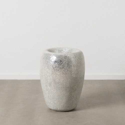 JARRÓN BLANCO FIBRA DE VIDRIO DECORACIÓN 46 X 46 X 70,50 CM