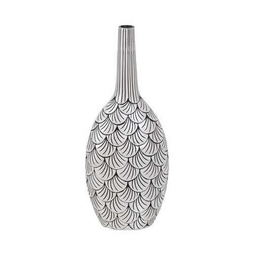 JARRÓN NEGRO-BLANCO POLIRESINA 21,50 X 12 X 50 CM