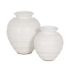 JARRÓN BLANCO FIBRA DE CEMENTO 35 X 35 X 41 CM JARRÓN BLANCO FIBRA DE CEMENTO 35 X 35 X 41 CM