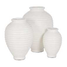 JARRÓN BLANCO FIBRA DE CEMENTO 39 X 39 X 60 CM JARRÓN BLANCO FIBRA DE CEMENTO 39 X 39 X 60 CM