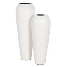 JARRÓN BLANCO FIBRA DE CEMENTO 38 X 38 X 100 CM JARRÓN BLANCO FIBRA DE CEMENTO 38 X 38 X 100 CM