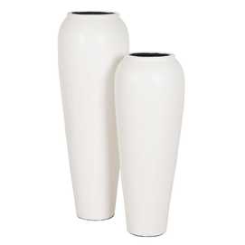 JARRÓN BLANCO FIBRA DE CEMENTO 38 X 38 X 100 CM