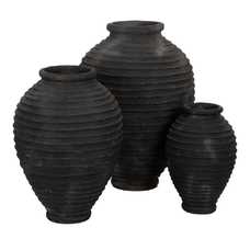 JARRÓN GRIS FIBRA DE CEMENTO DECORACIÓN 58 X 58 X 80 CM