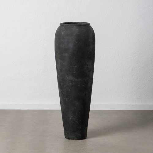 JARRÓN GRIS FIBRA DE CEMENTO DECORACIÓN 42 X 42 X 120 CM