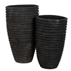 JARRÓN GRIS FIBRA DE CEMENTO DECORACIÓN 72 X 72 X 100 CM