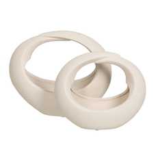 FIGURA CREMA CERÁMICA DECORACIÓN 32 X 15 X 28 CM