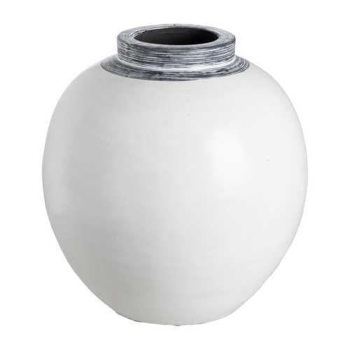 JARRÓN BLANCO TERRACOTA DECORACIÓN 29 X 31 X 30 CM