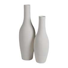 JARRÓN BLANCO CERÁMICA DECORACIÓN 24 X 24 X 80 CM