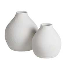 JARRÓN BLANCO CERÁMICA DECORACIÓN 24 X 24 X 27 CM