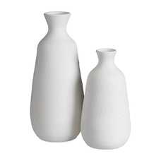 JARRÓN BLANCO CERÁMICA DECORACIÓN 16 X 16 X 30 CM