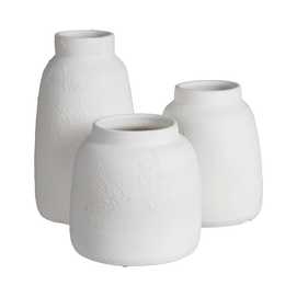 JARRÓN BLANCO CERÁMICA DECORACIÓN 17 X 17 X 22,50 CM