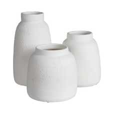 JARRÓN BLANCO CERÁMICA DECORACIÓN 18 X 18 X 31 CM