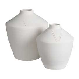 JARRÓN BLANCO CERÁMICA DECORACIÓN 27 X 27 X 34 CM