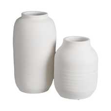 JARRÓN BLANCO CERÁMICA DECORACIÓN 17 X 17 X 33 CM