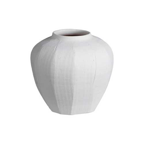 JARRÓN BLANCO CERÁMICA DECORACIÓN 25 X 25 X 22 CM