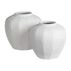 JARRÓN BLANCO CERÁMICA DECORACIÓN 26 X 26 X 26 CM JARRÓN BLANCO CERÁMICA DECORACIÓN 26 X 26 X 26 CM