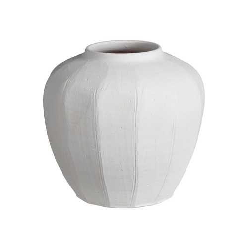 JARRÓN BLANCO CERÁMICA DECORACIÓN 26 X 26 X 26 CM