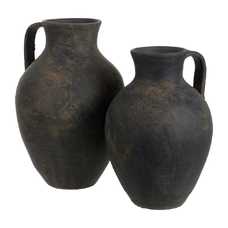 JARRÓN ASA GRIS ENVEJECIDO CERÁMICA 26 X 26 X 36 CM JARRÓN ASA GRIS ENVEJECIDO CERÁMICA 26 X 26 X 36 CM