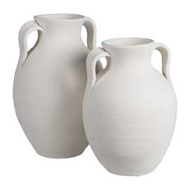 VASIJA BLANCO CERÁMICA DECORACIÓN 27 X 27 X 46 CM