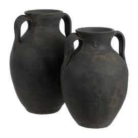 VASIJA GRIS ENVEJECIDO CERÁMICA 26 X 26 X 36 CM