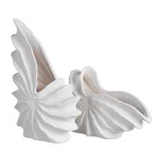 JARRÓN BLANCO CERÁMICA DECORACIÓN 27 X 15 X 40 CM JARRÓN BLANCO CERÁMICA DECORACIÓN 27 X 15 X 40 CM