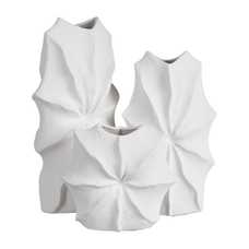 JARRÓN BLANCO CERÁMICA DECORACIÓN 22 X 15 X 38 CM