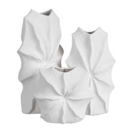 JARRÓN BLANCO CERÁMICA DECORACIÓN 22 X 15 X 38 CM