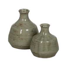 JARRÓN VERDE CERÁMICA DECORACIÓN 23 X 23 X 24 CM