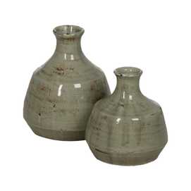 JARRÓN VERDE CERÁMICA DECORACIÓN 23 X 23 X 24 CM