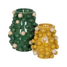 JARRÓN AMARILLO-BLANCO CERÁMICA 21 X 21 X 26 CM JARRÓN AMARILLO-BLANCO CERÁMICA 21 X 21 X 26 CM