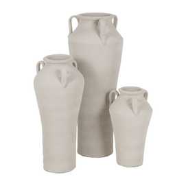 JARRÓN BLANCO CERÁMICA DECORACIÓN 23 X 23 X 40 CM