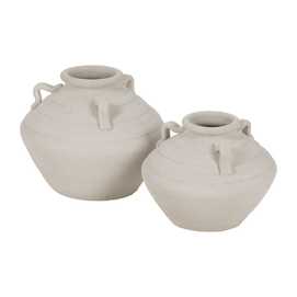 JARRÓN BLANCO CERÁMICA DECORACIÓN 40 X 40 X 30 CM