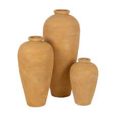 JARRÓN VAINILLA CERÁMICA DECORACIÓN 32 X 32 X 60 CM