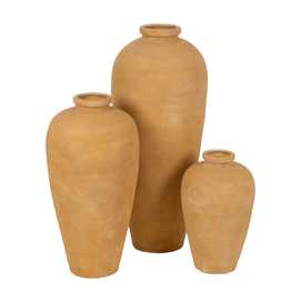 JARRÓN VAINILLA CERÁMICA DECORACIÓN 27 X 27 X 40 CM