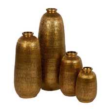 JARRÓN ORO CERÁMICA DECORACIÓN 25 X 25 X 60 CM JARRÓN ORO CERÁMICA DECORACIÓN 25 X 25 X 60 CM