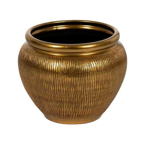 MACETERO ORO CERÁMICA DECORACIÓN 35 X 35 X 34 CM