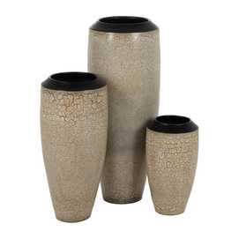 JARRÓN CRAQUELADO CERÁMICA DECORACIÓN 25 X 25 X 60 CM