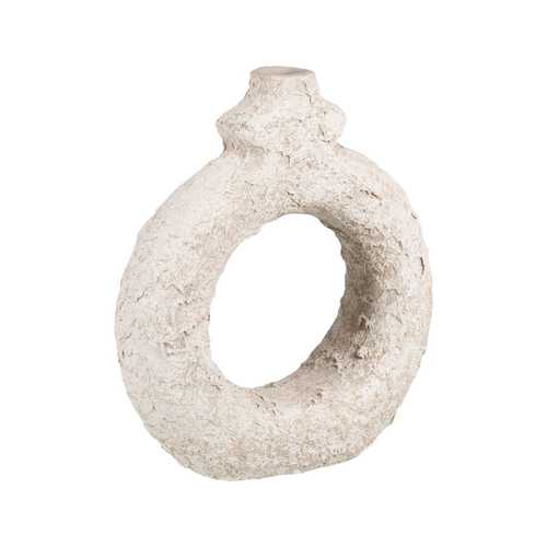 JARRÓN BLANCO RÚSTICO CERÁMICA 32 X 35 CM