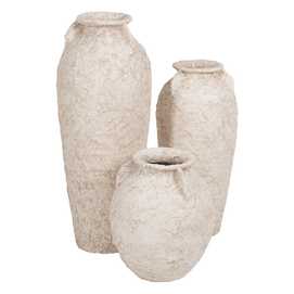 TINAJA BLANCO RÚSTICO CERÁMICA 39 X 39 X 40 CM