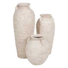 TINAJA BLANCO RÚSTICO CERÁMICA 26 X 26 X 60 CM