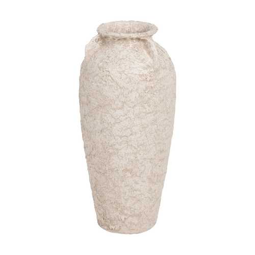 TINAJA BLANCO RÚSTICO CERÁMICA 26 X 26 X 60 CM