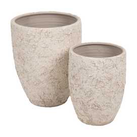 MACETERO BLANCO RÚSTICO CERÁMICA 40 X 40 X 50 CM