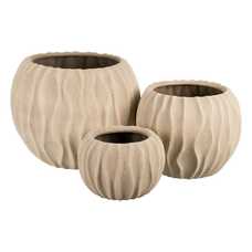 MACETERO BEIGE CERÁMICA DECORACIÓN 30 X 30 X 28 CM MACETERO BEIGE CERÁMICA DECORACIÓN 30 X 30 X 28 CM