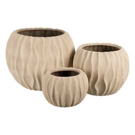 MACETERO BEIGE CERÁMICA DECORACIÓN 30 X 30 X 28 CM