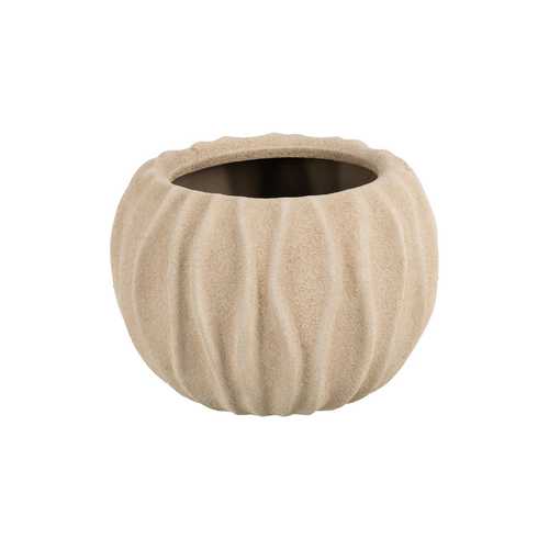MACETERO BEIGE CERÁMICA DECORACIÓN 30 X 30 X 28 CM