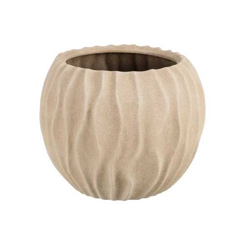 MACETERO BEIGE CERÁMICA DECORACIÓN 34 X 34 X 33 CM